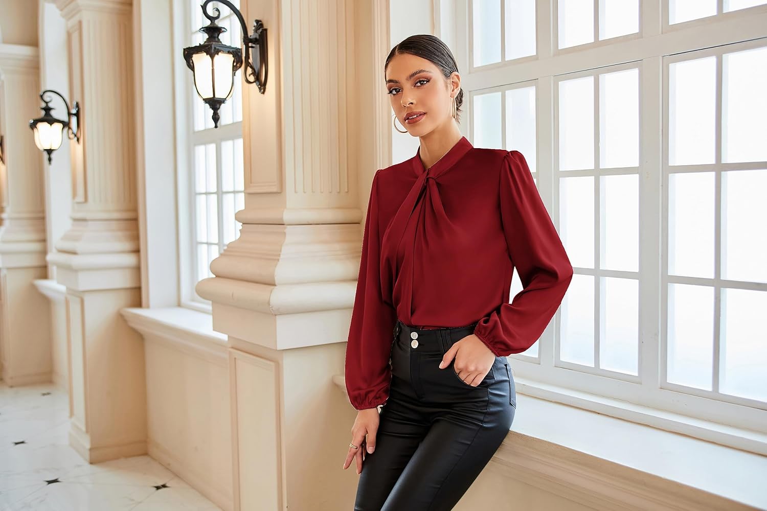 Blusa larga con lazo GRACE KARIN Blusa larga con lazo GRACE KARIN